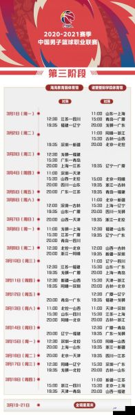 cba赛程表2020-2021(cba赛程表2020-2021第三阶段赛程表)