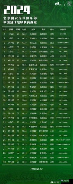 中超联赛2023赛季赛程表(中超联赛2023赛季赛程表足协杯)